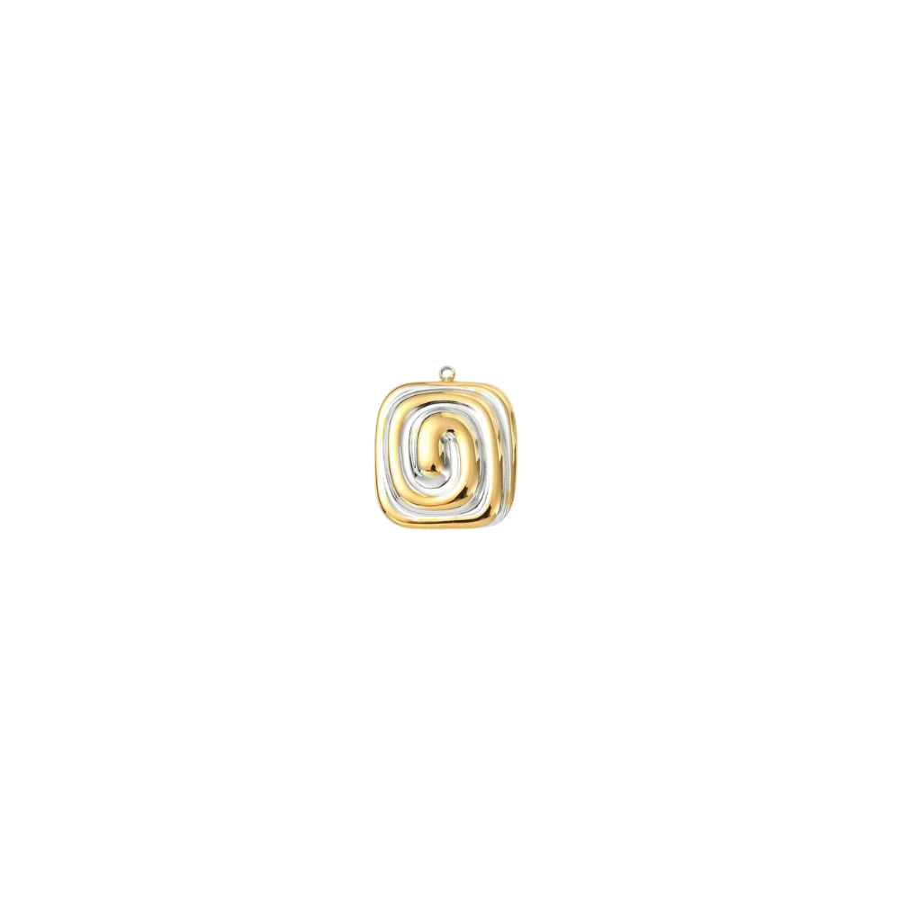 Gold and Silver Spiral Charm - Waterproof Stainless Steel