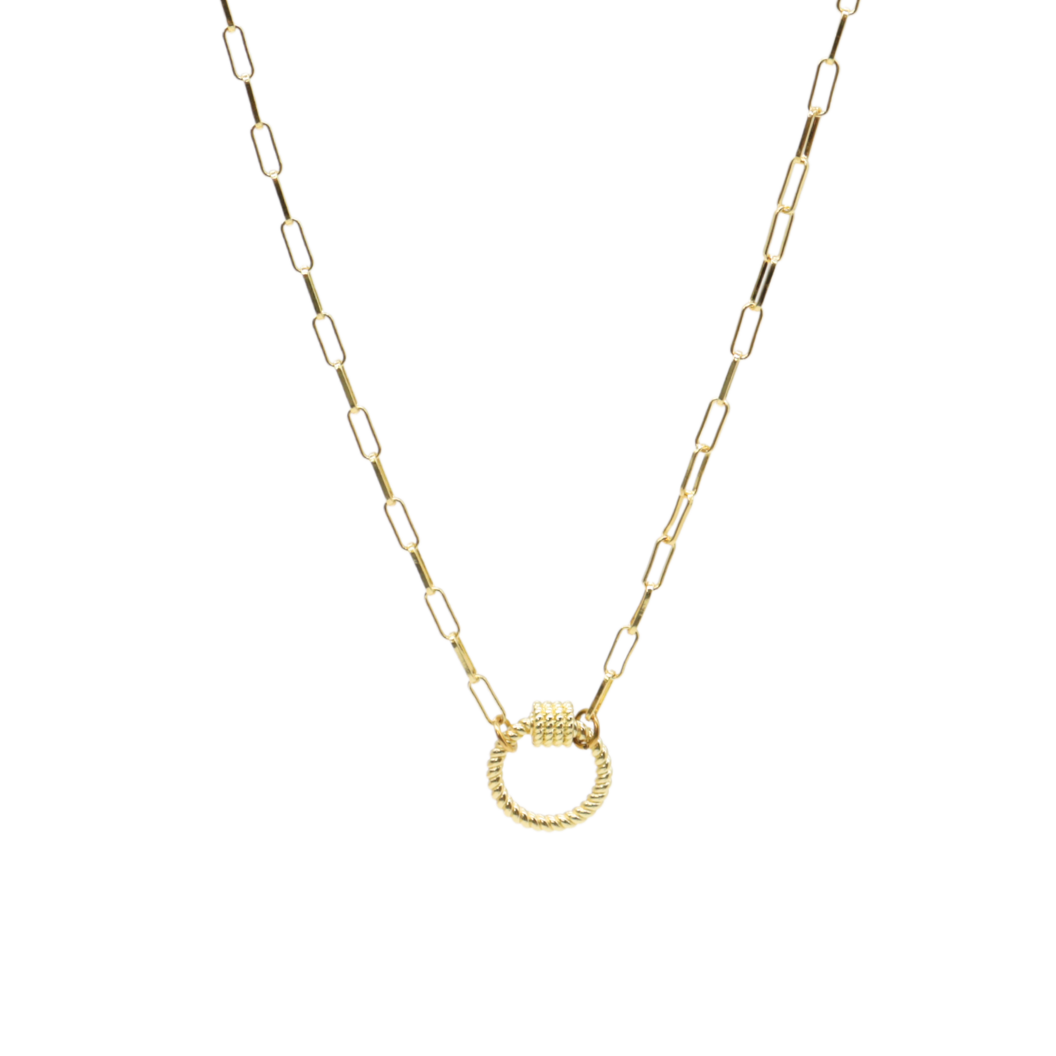 Gold Ashley Necklace with Round Bella Carabiner