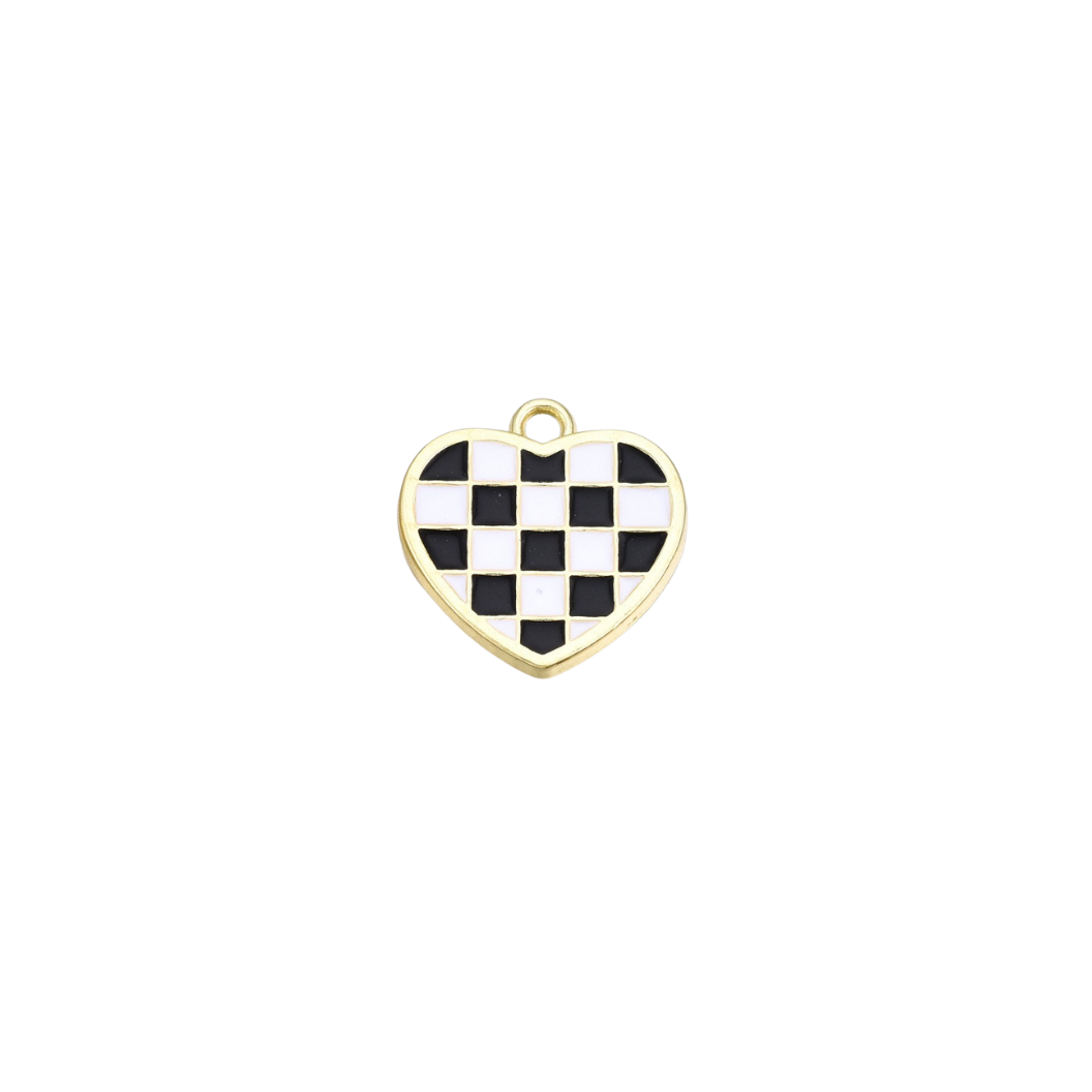 Gold Checkered Love Charm