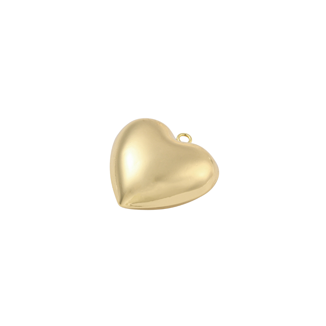 Side view of the Gold Embrace Heart Charm