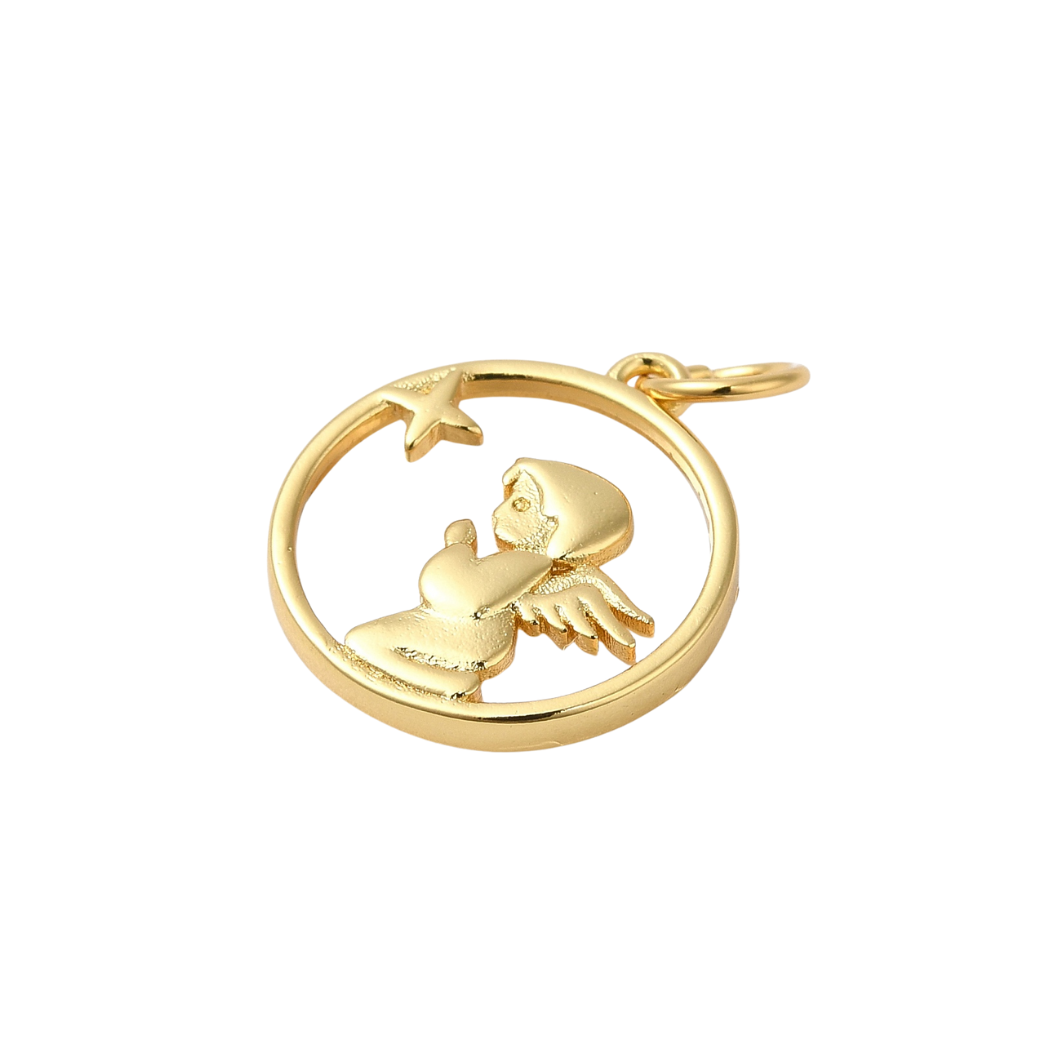 Side view of the Gold Heaven's Glimmer Charm