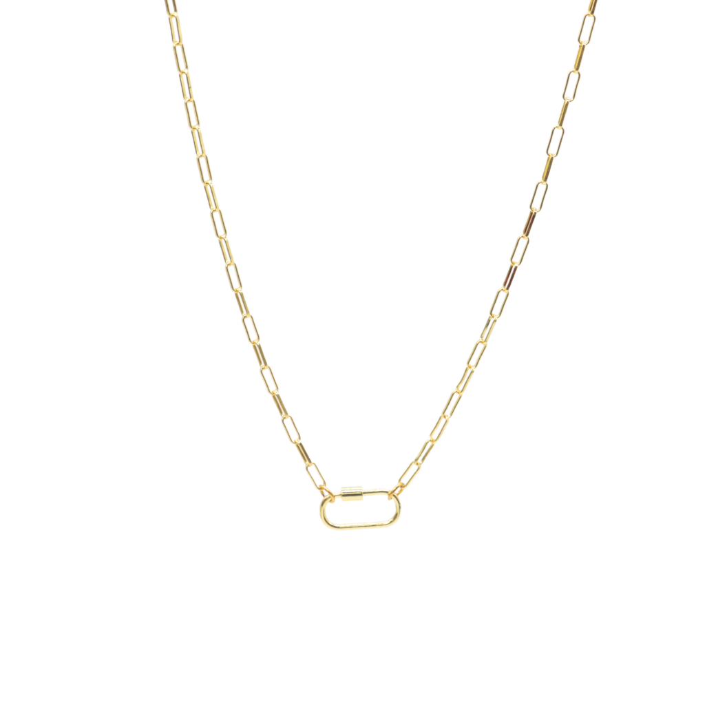 Gold Ashley Necklace with Piper Carabiner