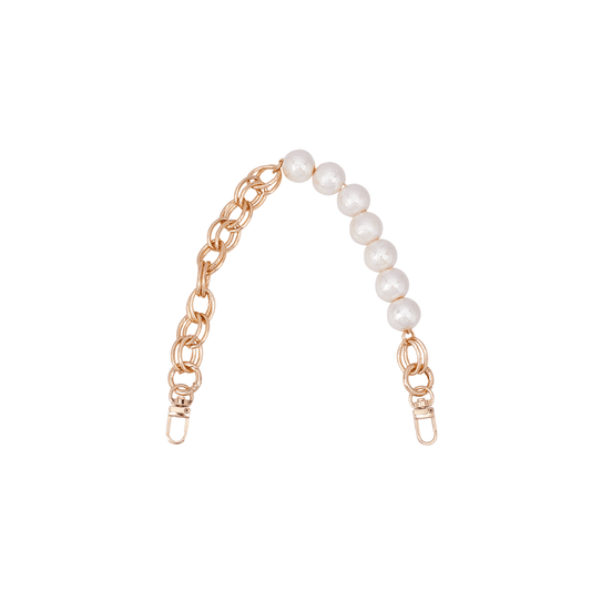 Front view of the Gold Lillian with Pearls Purse Chain