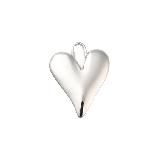 Front view of the Silver Statement Heart Charm