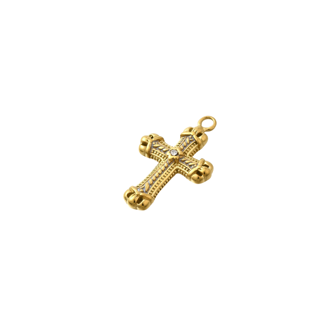 Gold Regal Faith Cross Charm