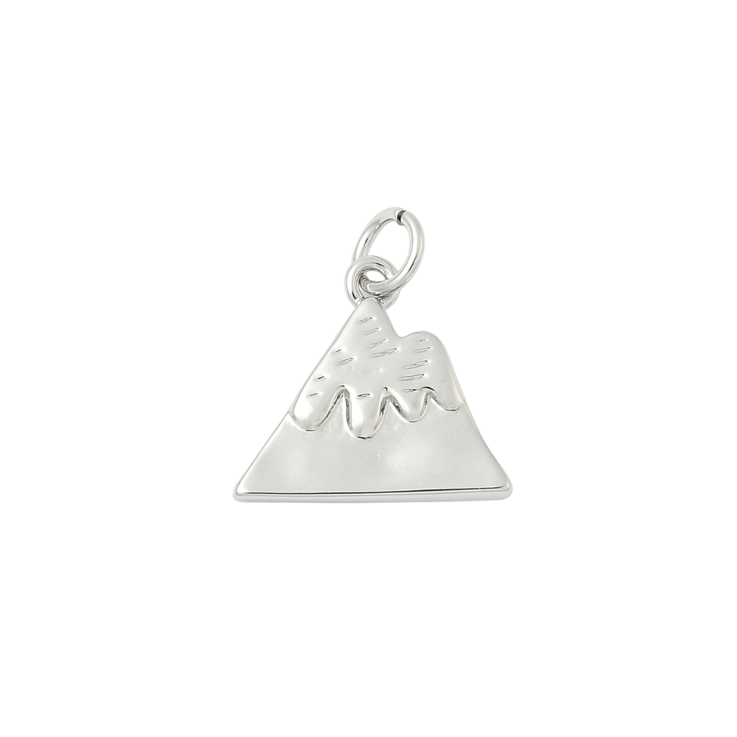 Transparent Silver Mountain Peak Charm