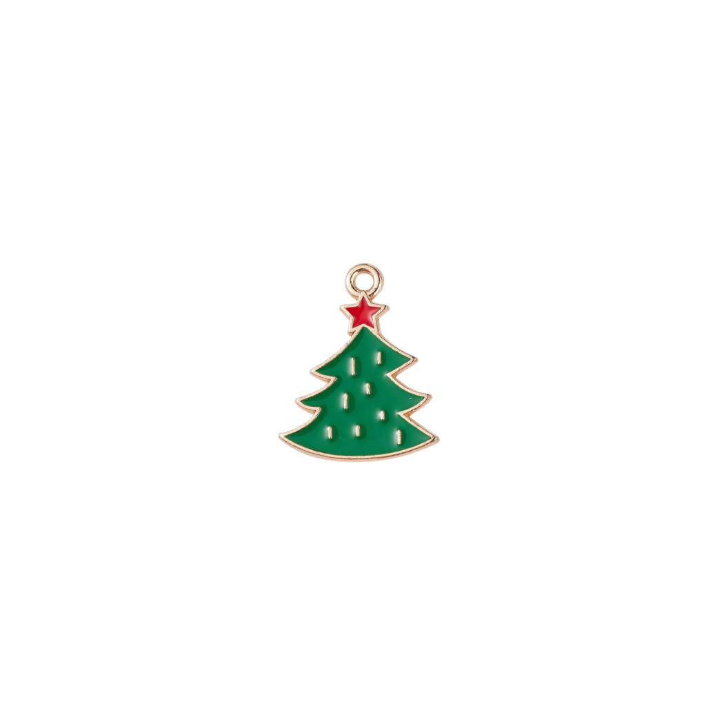 Transparent Gold Merry & Bright Tree Charm