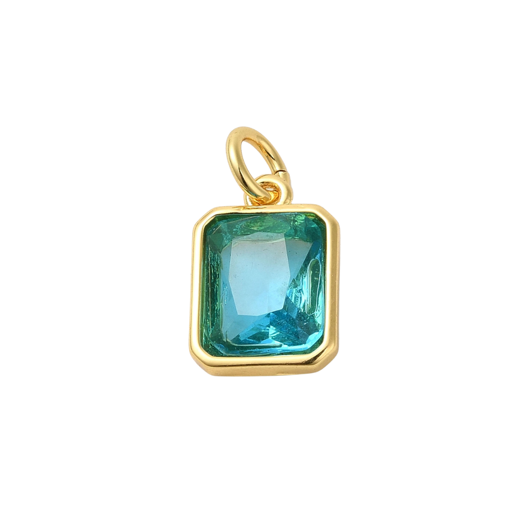 Gold Sky Blue Radiance Charm transparent