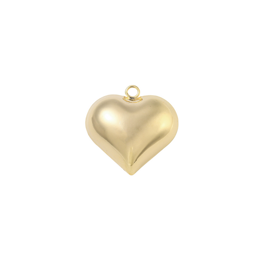 Gold heart-shaped pendant on a white background