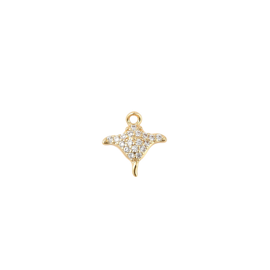 Front view of the Gold Embellished Stingray Charm