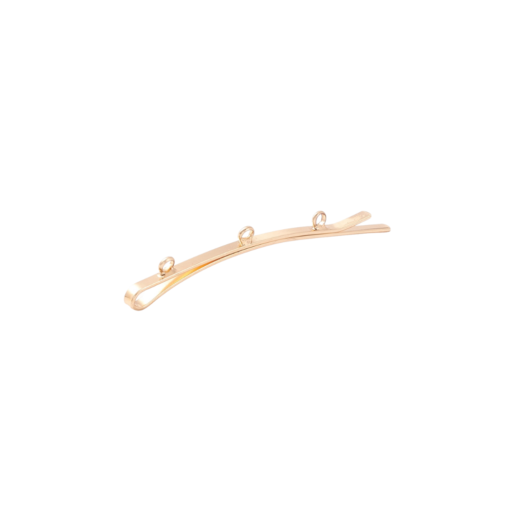 Transparent side view of the Gold Charm Bar Customizable Bobby Pin | Set