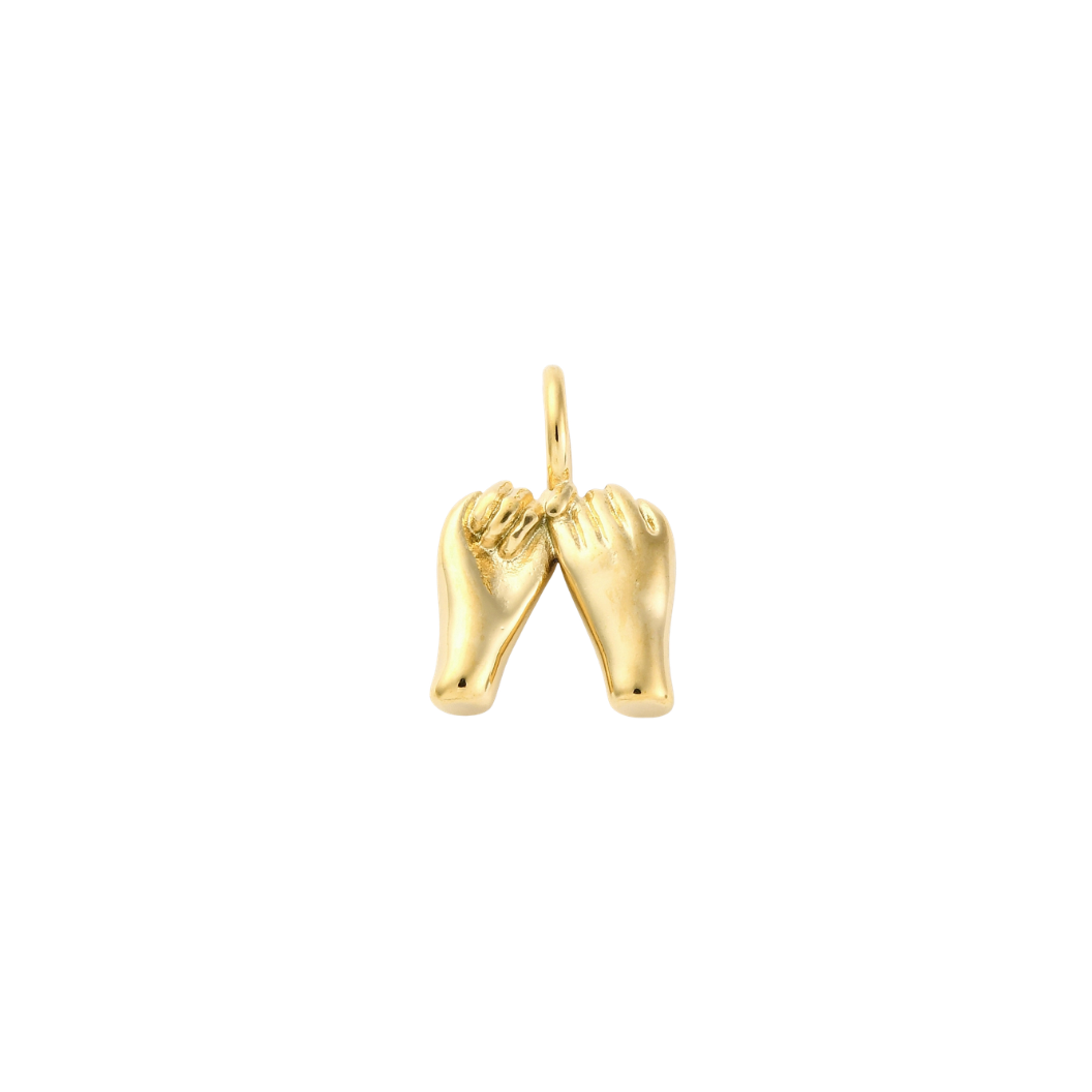 Gold Pinky Promise Charm | Waterproof Stainless Steel
