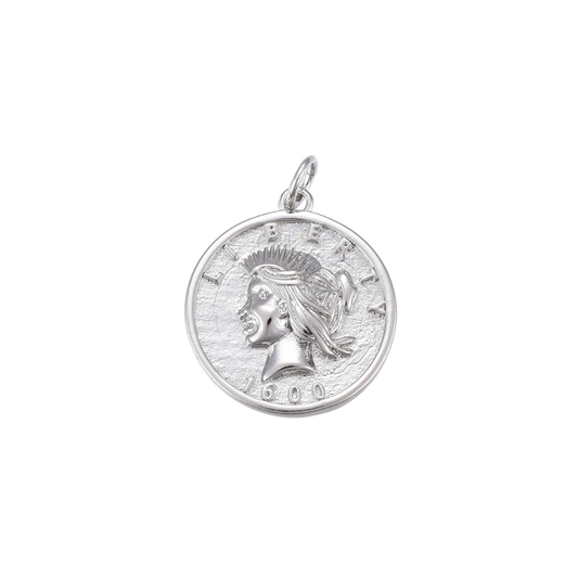 Front view of the Silver Liberty Coin Charm