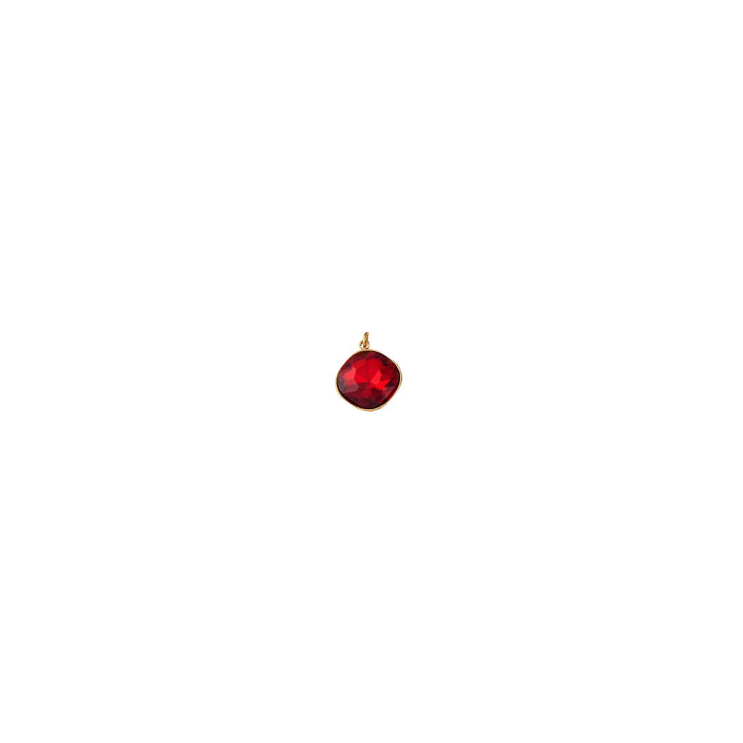 Red gemstone on a clear background