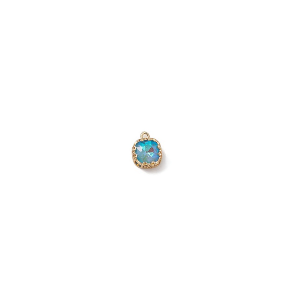 Gold Square Glass Charm