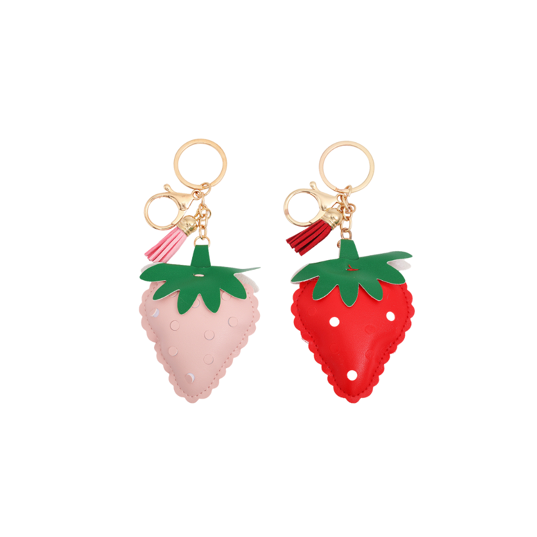 Front of two Strawberry Keychain Assorted | Keychain & Purse Charm