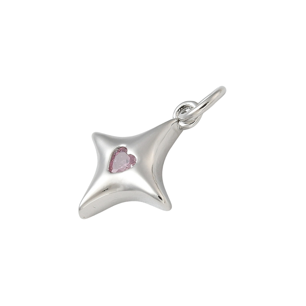 Silver Gleaming Star Charm