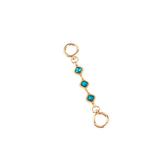 Front view of the Gold Indigo Radiance Purse Chain
