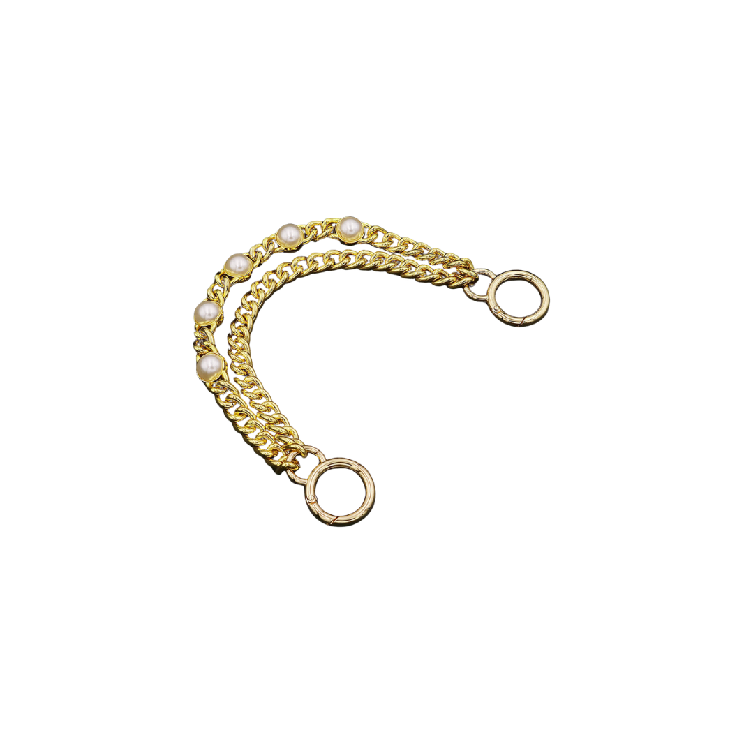 Gold Classic Allure Purse Chain with Pearls