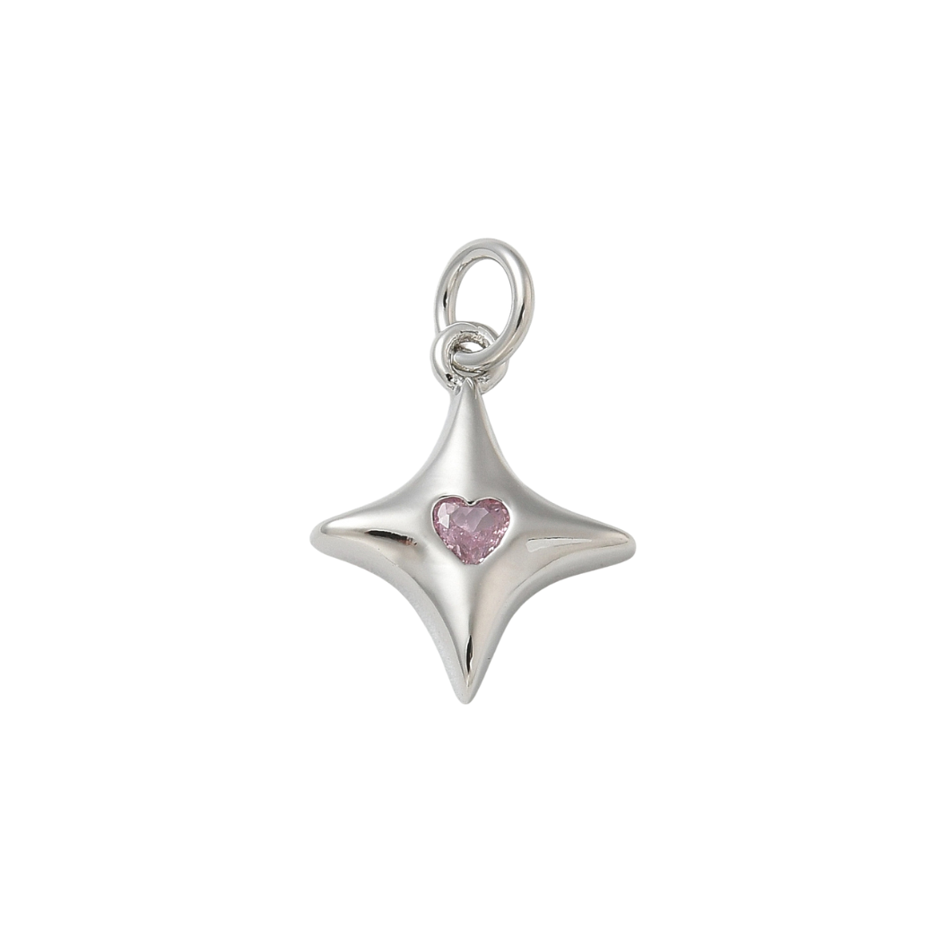 Silver Gleaming Star Charm