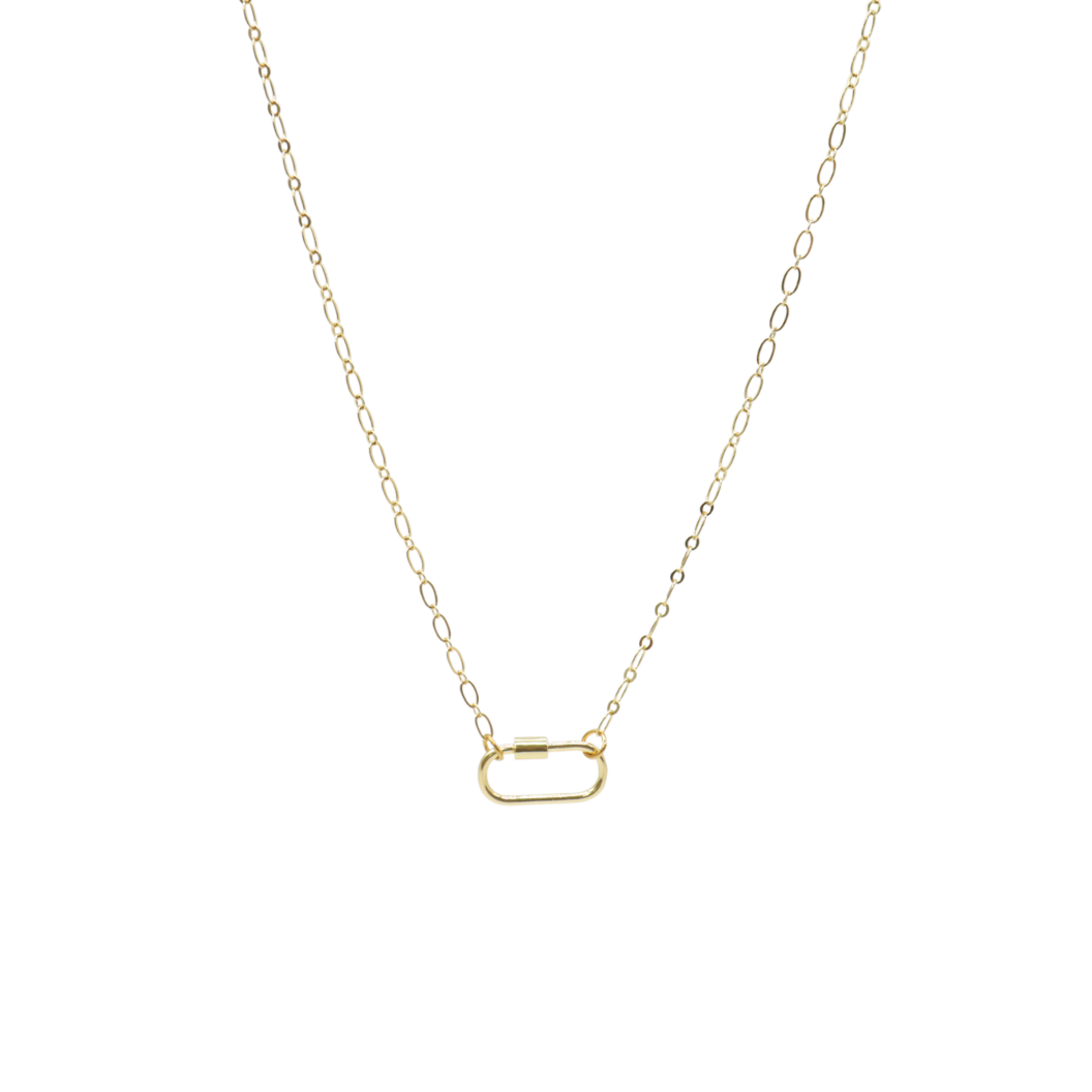 Gold Christie Necklace with Piper Carabiner