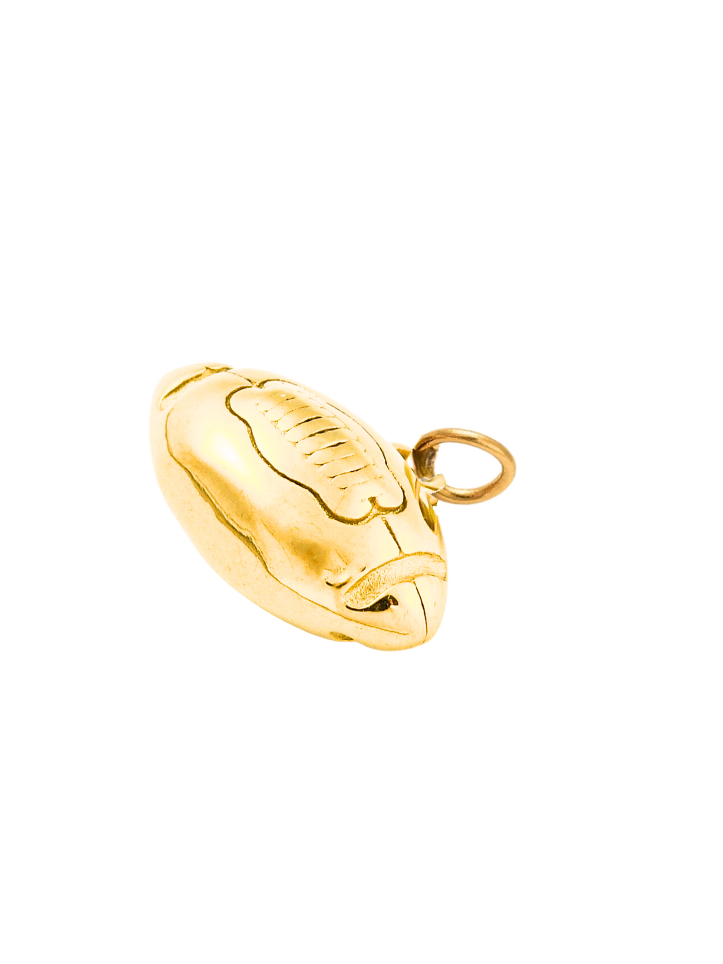 Side of the Gold Engraved Football Charm