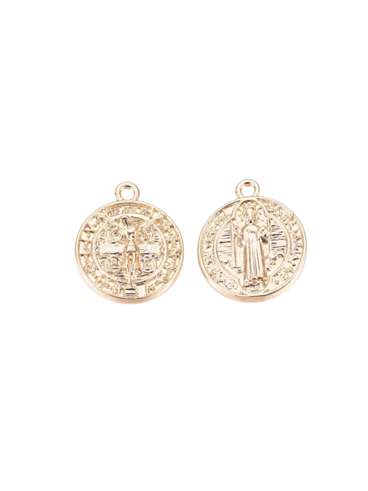 Front and back of the Jesus on the Cross Charm
