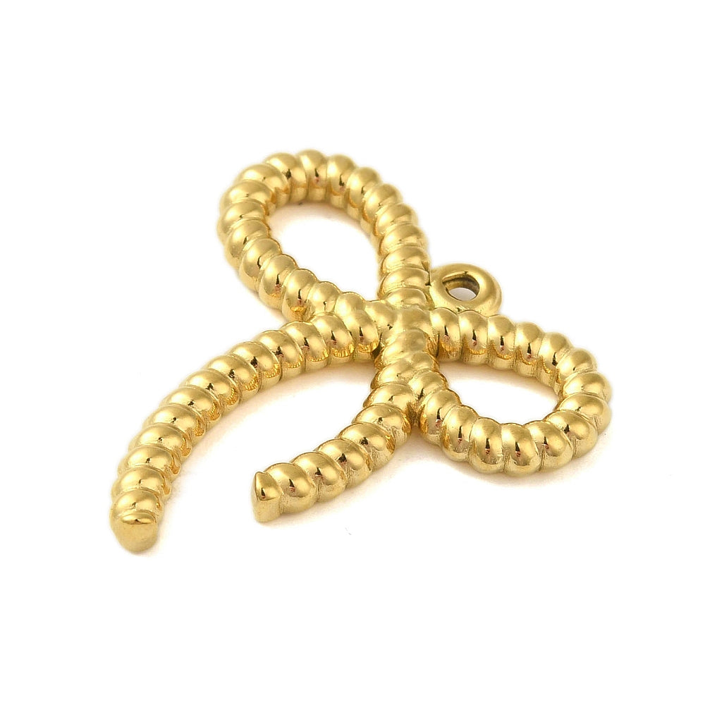 Gold Braided Bow Charm