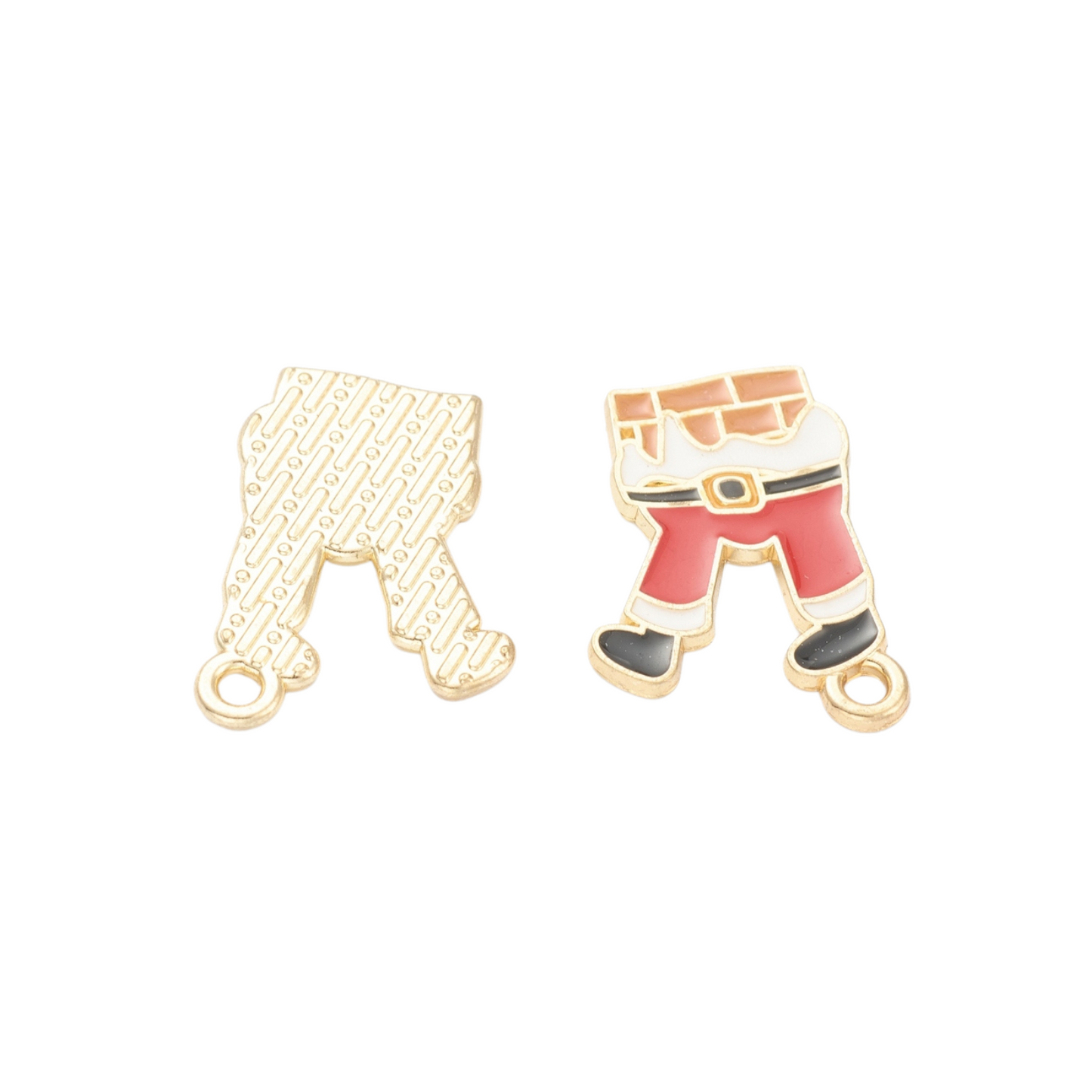 Front and back of the Gold Stuck in the Chimney Charm