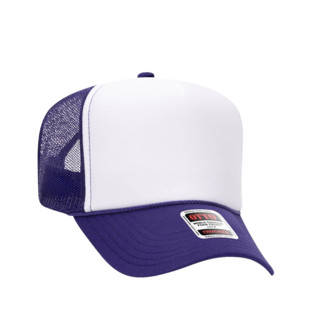 Purple and White Trucker Hat