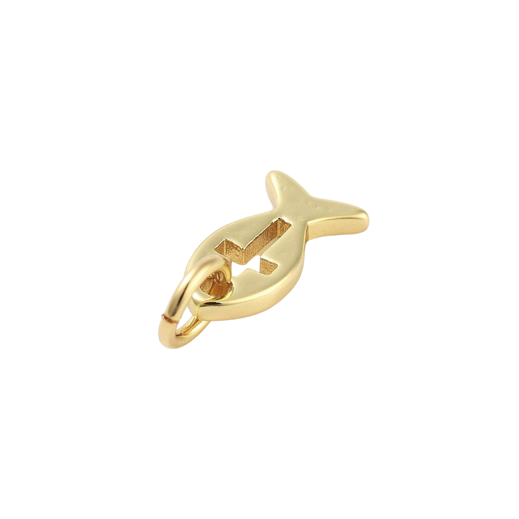 Gold Jesus Fish Charm