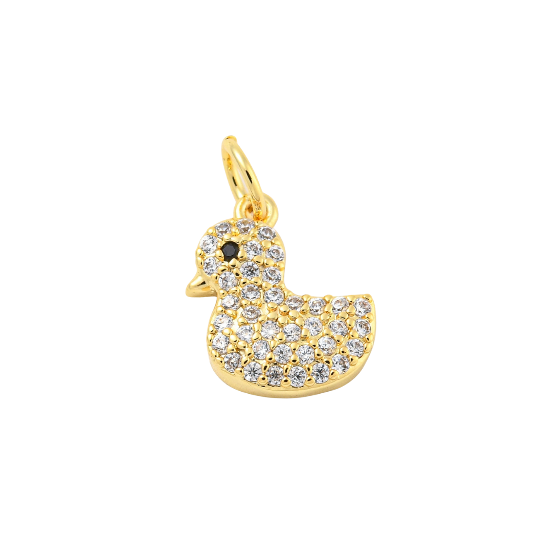 Front view of the Gold Rubber Duck Charm