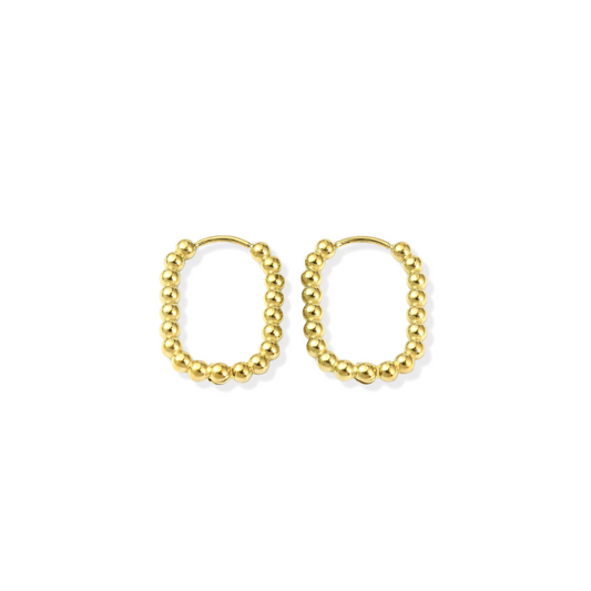 Front view of the Gold Oval Hoops | Pair