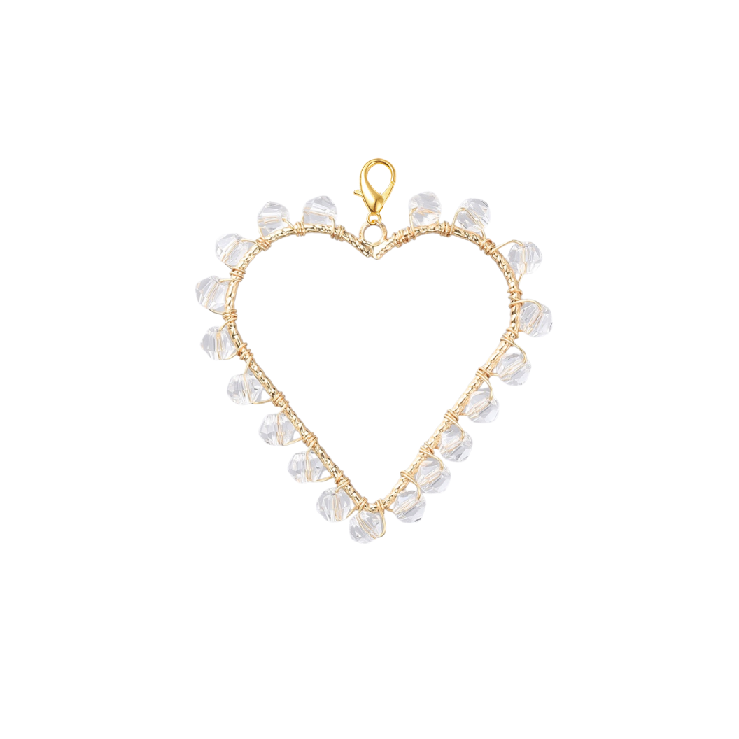 Glass Beaded Copper Wire Heart Shoe Charm