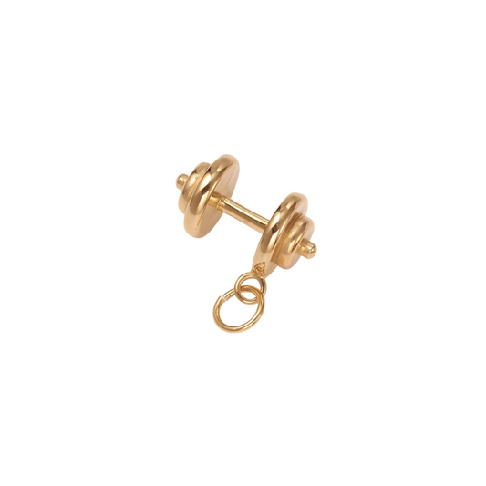Front of the Gold Dumbbell Charm