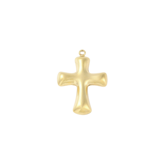 Front of the Gold Bubble Cross Charm