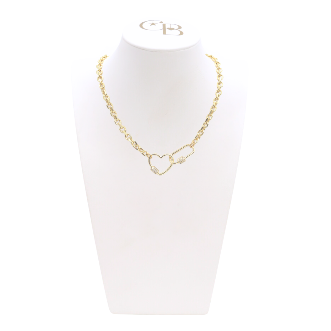 Front view of the Gold Eloise Necklace on CB Bust