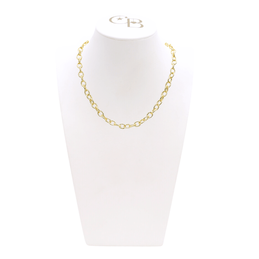 Front view of the Gold Alexis Necklace on CB Bust