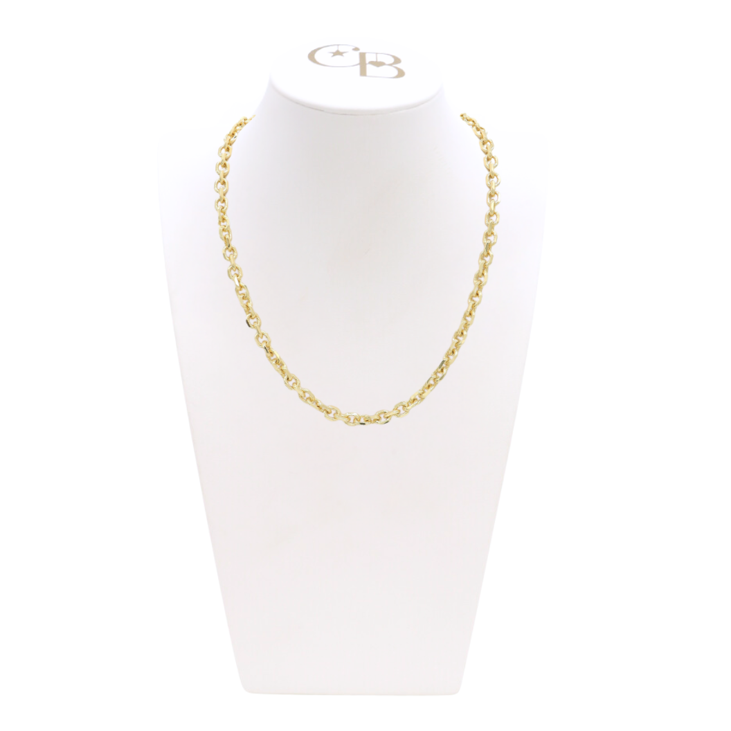 Front view of the Gold Jamesyn Necklace on CB Bust