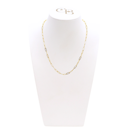 Front view of the Gold Ashley Necklace on CB Bust