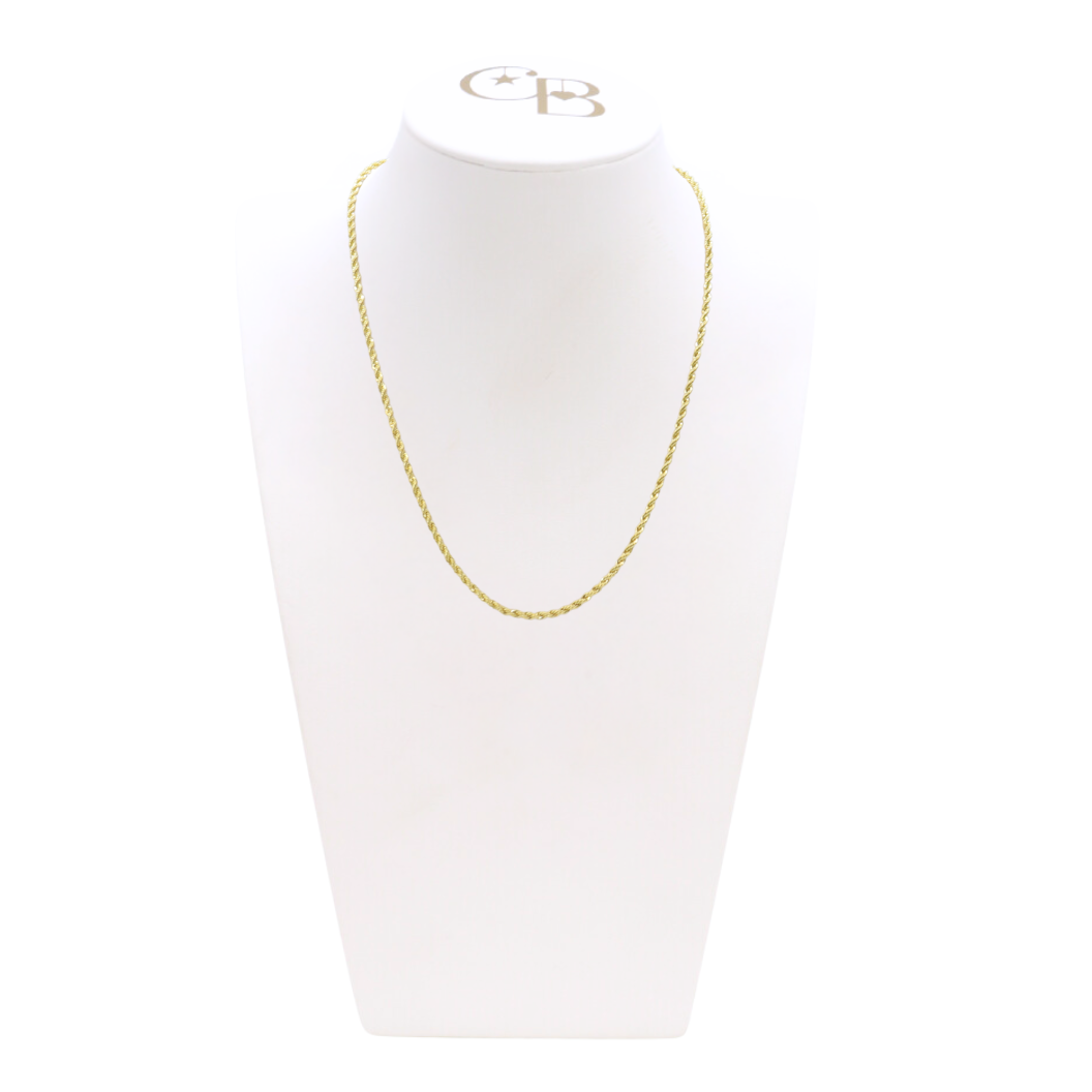 Front view of the Gold Jordan Necklace on CB Bust
