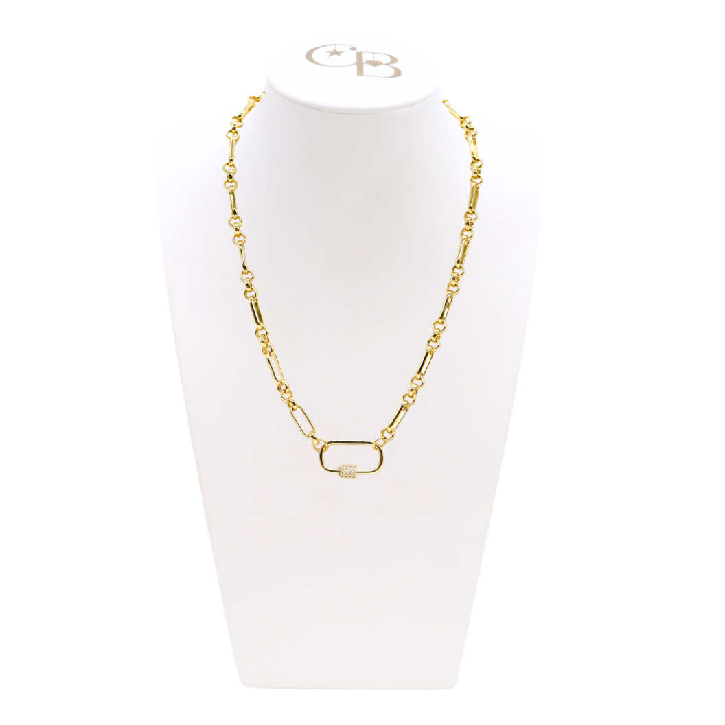 Gold Anna Necklace with Large Gabi Carabiner