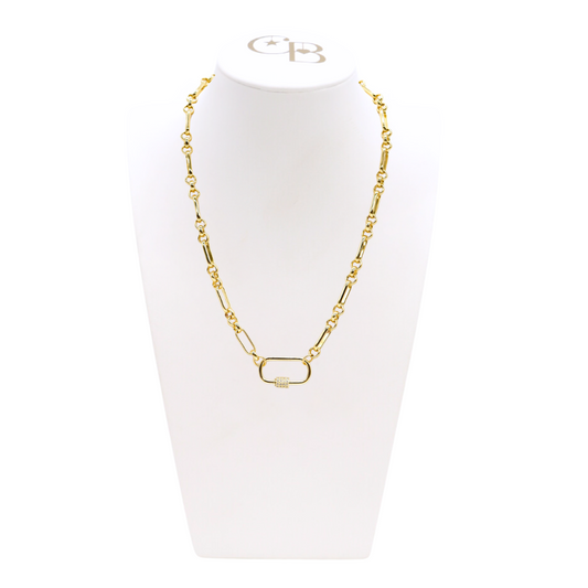 Gold Anna Necklace with Large Gabi Carabiner