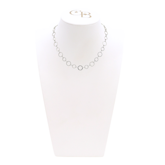 Front view of the Silver Emilia Necklace