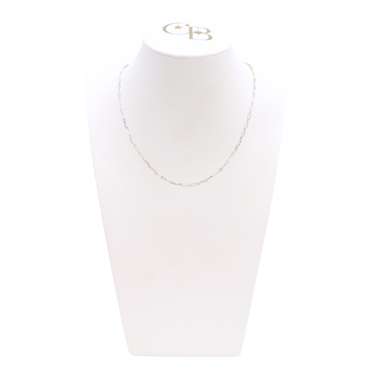Front view of the Silver Madilyn Necklace on CB Bust