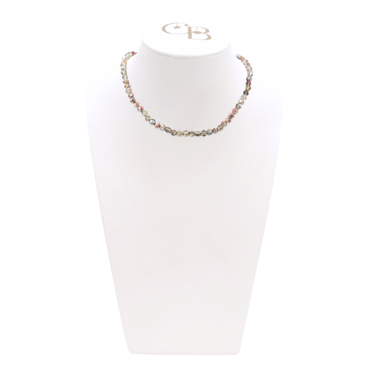 Front of the Silver Iris Beaded Necklace | Assorted on CB Bust