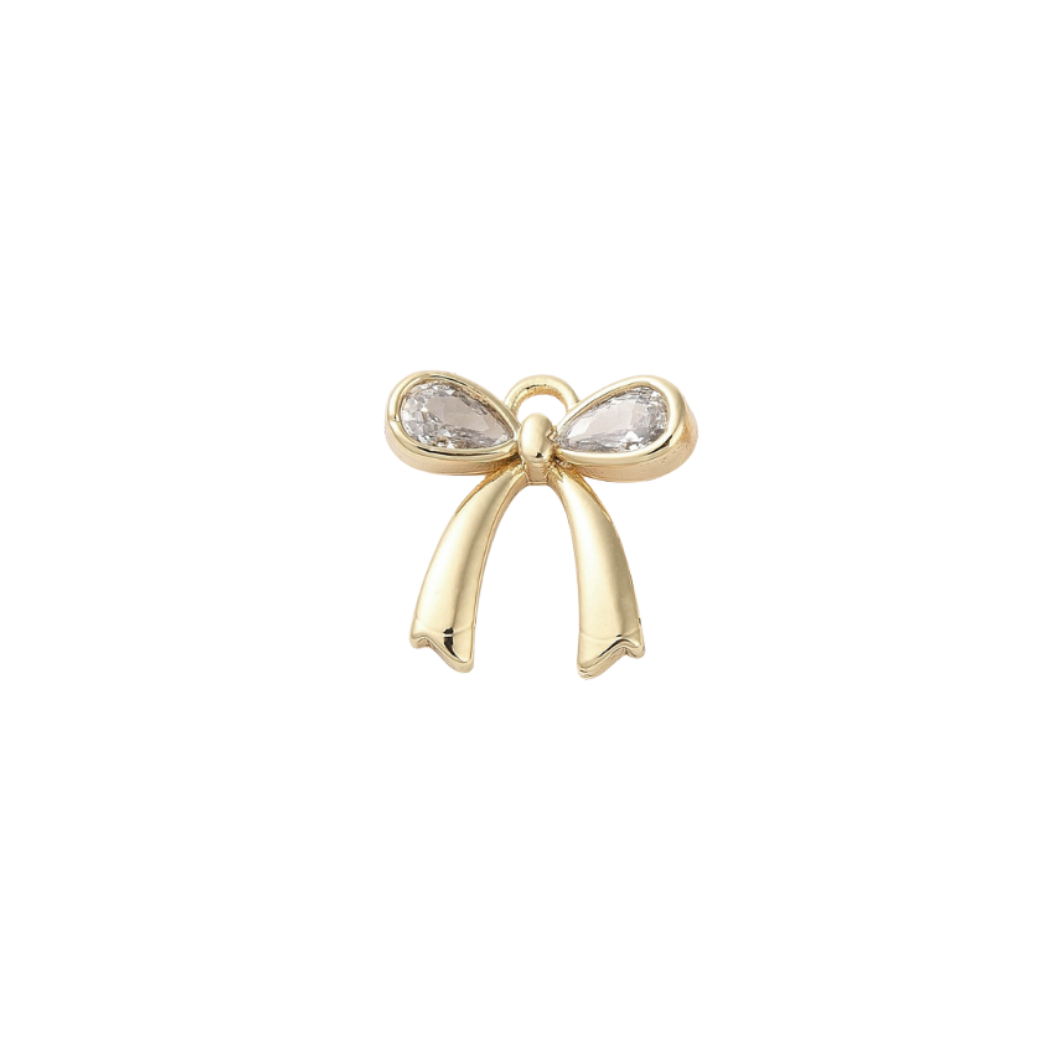 Transparent view of the Gold Diamond Bow Charm