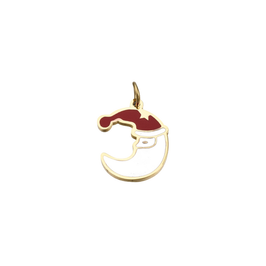Front of the Gold Santa Crescent Moon Charm