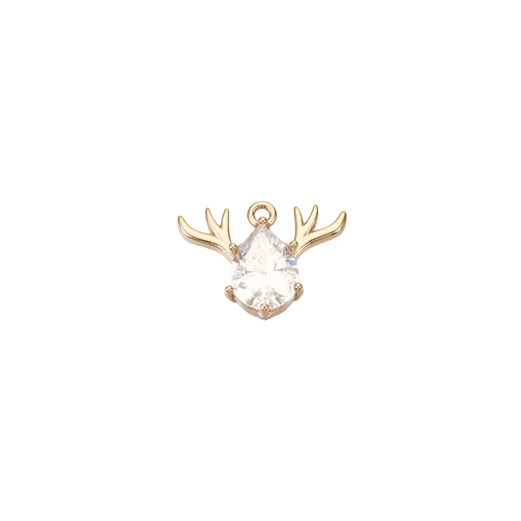 Gold Reindeer Antler Charm