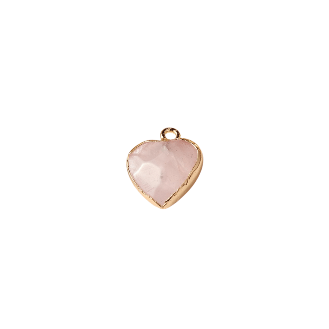 Gold Rose Quartz Heart Charm